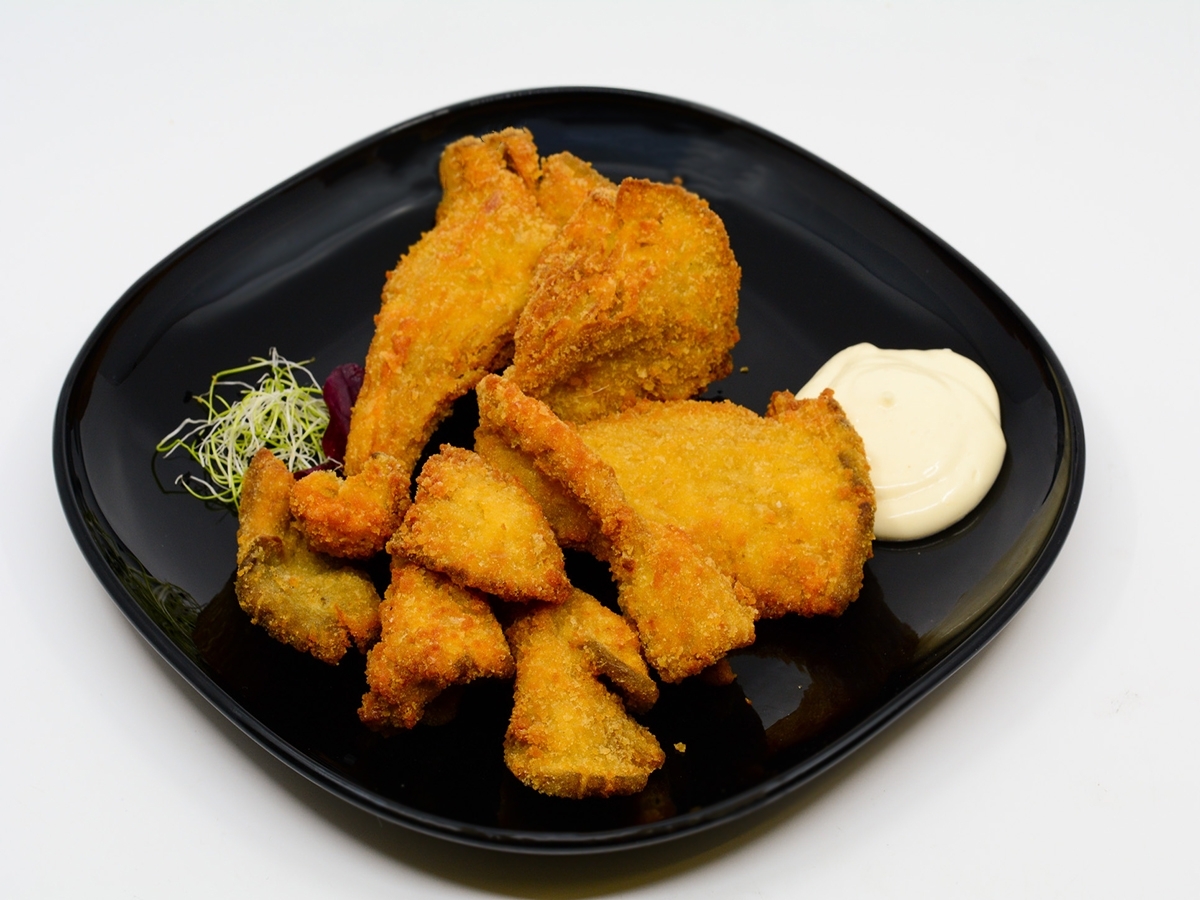 Rántott laskagomba tartárral Rántott laskagomba tartárral